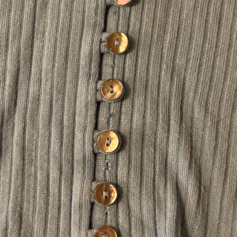 Reformation Light Blue Ribbed Button-Down Shirt - Picture 2 of 3